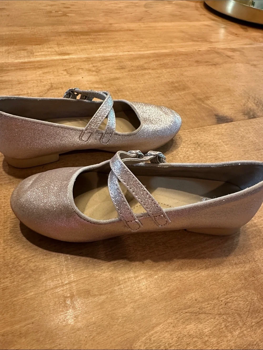 Girls' Cat&Jack Sparkle Mary Jane Flats in Silver/Pewter